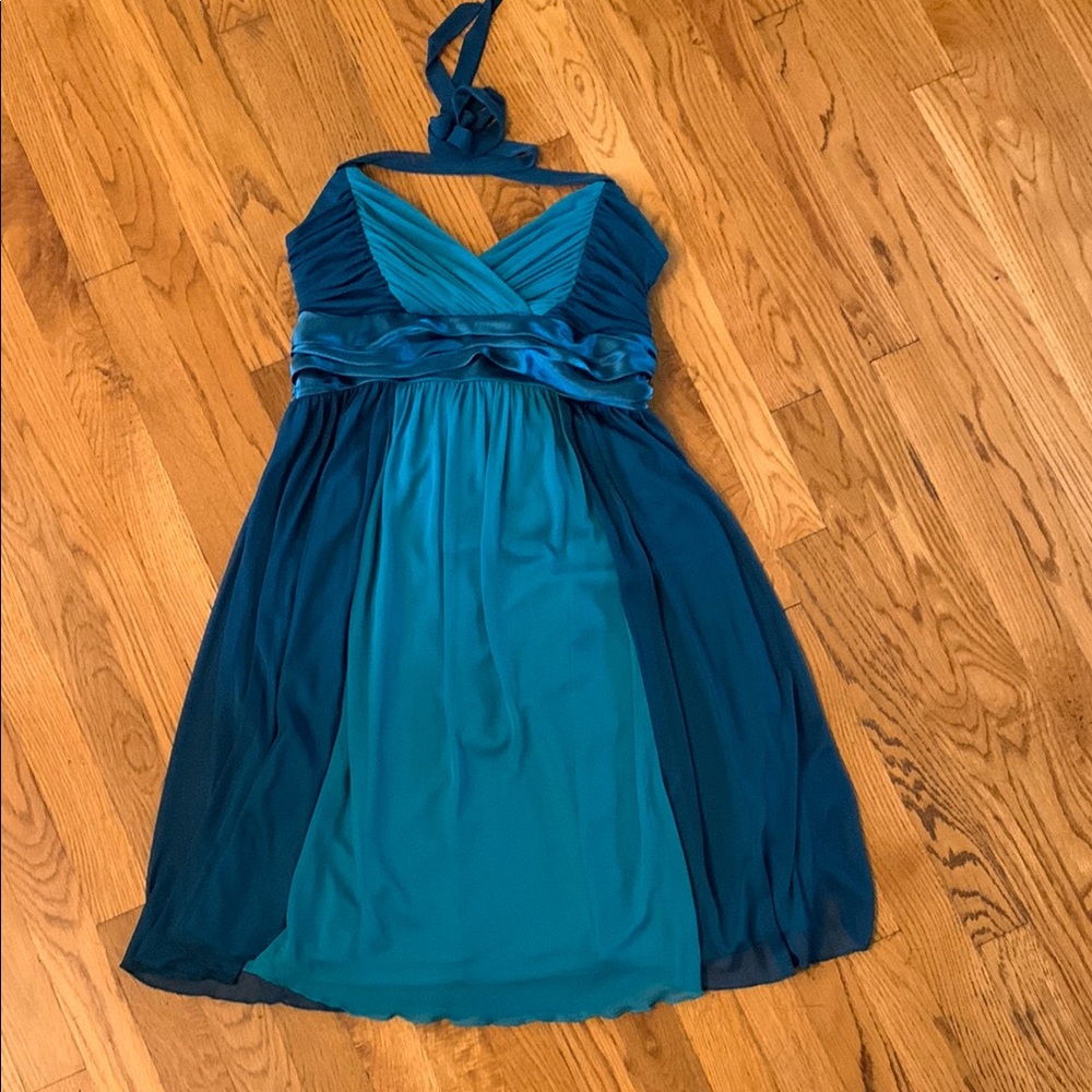 City Triangles Blue Halter Sundress for Prom